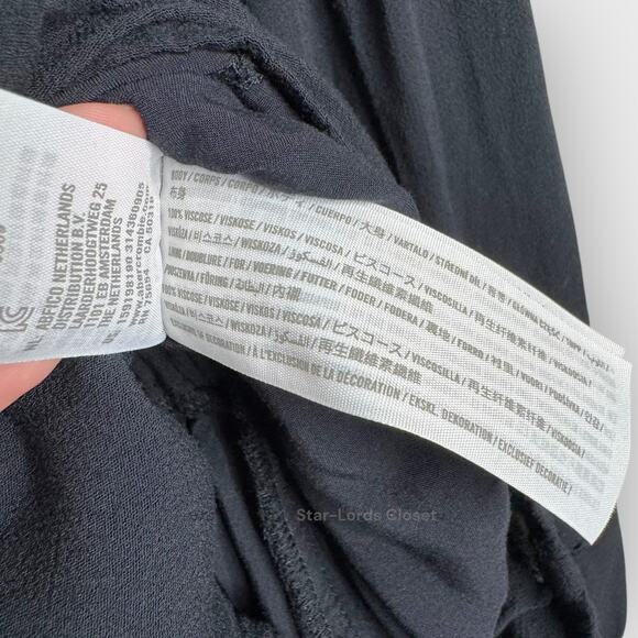 Abercrombie Fitch Wrap Long Sleeve Romper Small Black Minimalist Boho Resortwear - Picture 5 of 7